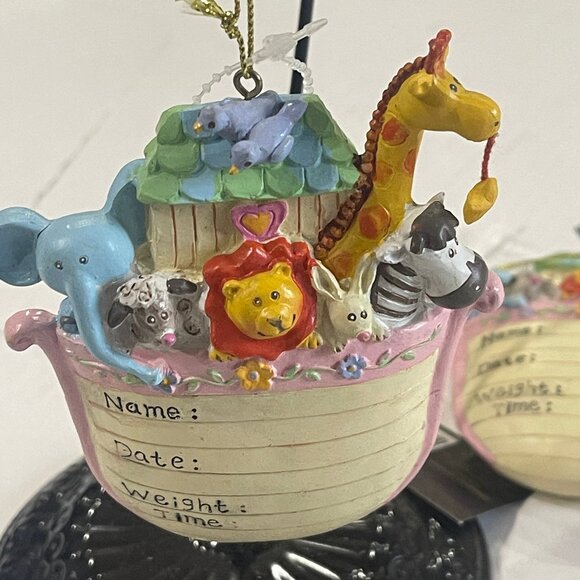 Baby's Personalizable Ornament Noah's Ark Design First Christmas Nursery Decor - Picture 2 of 9